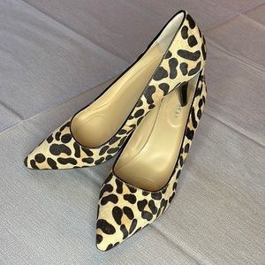 NWOT Calvin Klein dyed cow fur cheetah print heels Size 8-1/2